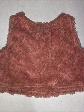 18-24M baby Plush Fuzzy Tank Top in Rose Pink